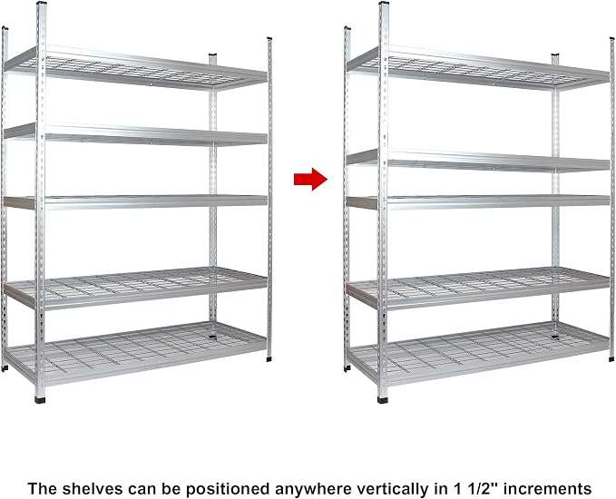 Amazon Basics 4000IBS Heavy Duty Adjustable Storage Shelving Unit, 5 Shelf - Image 6