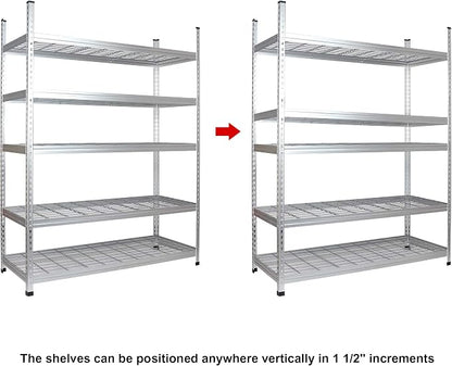 Amazon Basics 4000IBS Heavy Duty Adjustable Storage Shelving Unit, 5 Shelf - Image 6