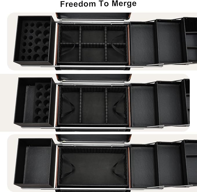 Stagiant Rolling Makeup Train Case Large Storage Cosmetic Trolley 4 Tray - Image 7