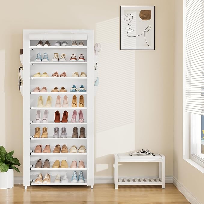VTRIN Vertical Narrow Shoe Rack Organizer Tall Shoe Rack - Image 7