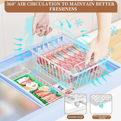 Freezer Organizer Bins ，Enhanced Leak-Proof Bottom，4 Pack Stackable Deep - Image 6