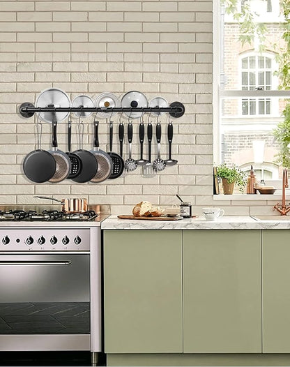 Industrial Pipe Pot Pan Rack 21", Wall mount Pot hangers Pan Hanging Rail Lid - Image 6