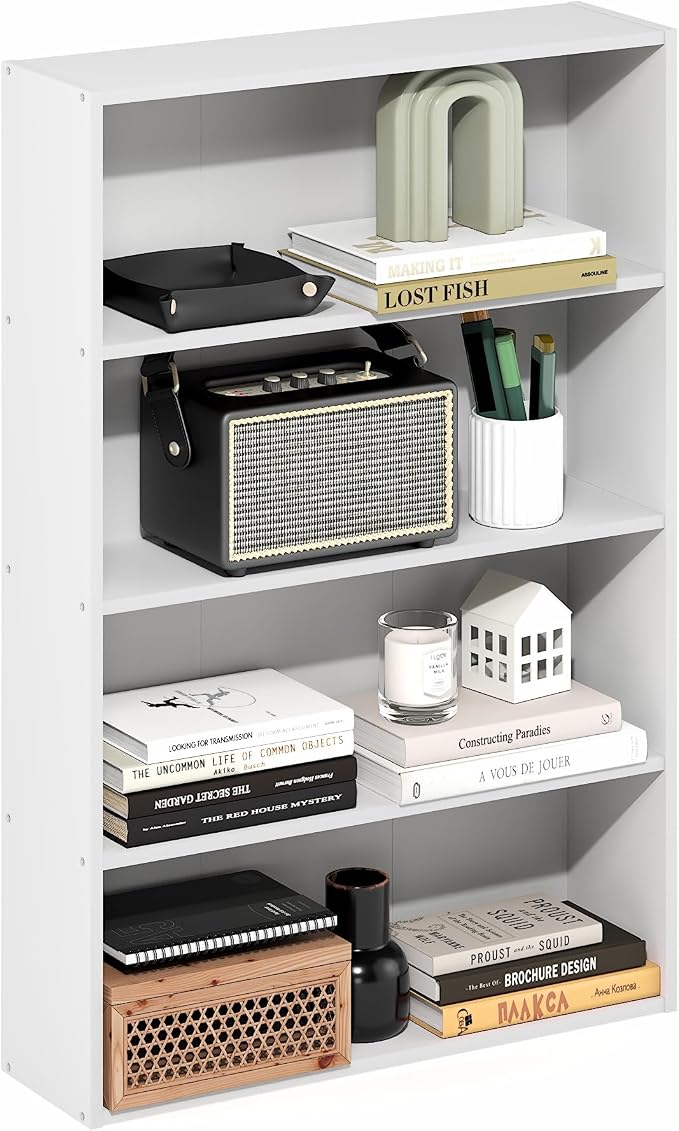 Furinno Basic Book Shelf, 4-Tier Bookcase by Furinno-FitsYourSpaceFitsYourBudget