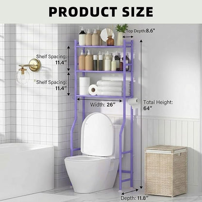 GloTika 3-Tier Over Toilet Storage, 150lb Capacity, Carbon Steel, Freestanding - Image 8