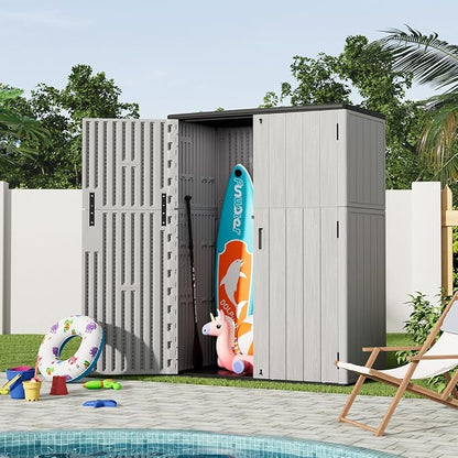 KINYING Outdoor Vertical Storage Shed, 57 Cu.ft Outdoor Storage Cabinet - Image 6