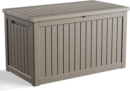 DRATO 280 Gallon Deck Boxes Outdoor Waterproof, Lockable Outdoor Storage Box by DRATOprovidesawarmandcozy