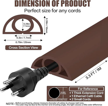 Floor Cord Cover Self Adhesive Cord Hider, 3.3FT Cable Management, Extension - Image 2