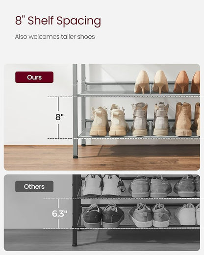 VASAGLE Shoe Rack for Entryway, Freestanding, Adjustable, Industrial | 5-Tier - Image 6