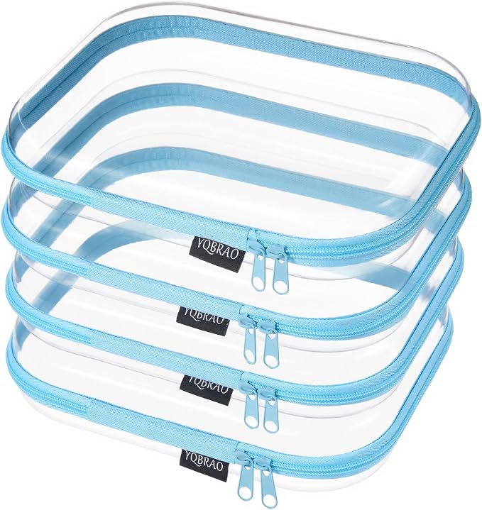 YQBRAO 4-Pack Clear Diaper Bag Organizer Pouches, 1.2mm Ultra-Thick PET Travel by Unknown