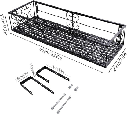 Hanging Railing Planter with Hooks, Iron Hanging Planter Holder, Balcony Plant - Image 3