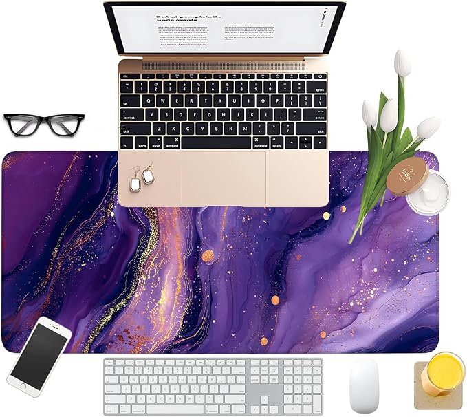 Purple Gaming Mouse Pad 31.5"x11.8"Desk Mat Anti-Slip Rubber Base & Durable - Image 8