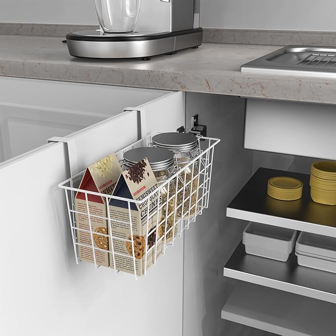 MaraFansie Basket with Hook, Grid Storage Basket, Over the Cabinet Door - Image 2