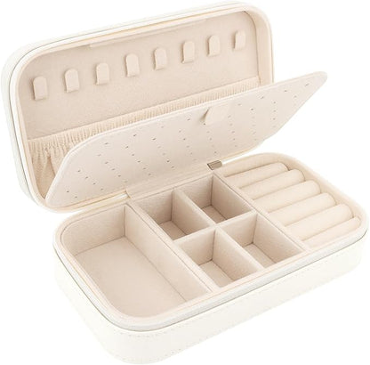 DesignSter Travel Jewelry Box, PU Leather Portable Jewelry Case, Small Jewelry by DesignSter