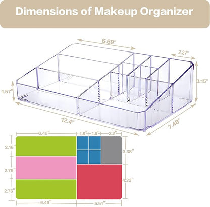 Clear Makeup Organizer, Makeup Brushes Storage Case, Cosmetic Display Case Tray - Image 6