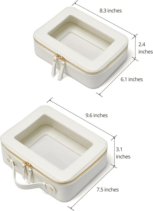 Popvibe Clear Makeup Bag Travel Cosmetic Case Transparent Toiletry Bag - Image 2