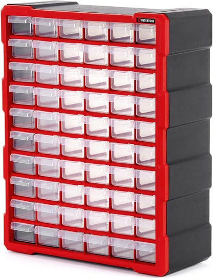Small Parts Organizer for Hardware & Screws | 60 Removable Bins by INTERTOOL
