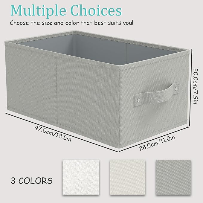 Foldable Closet Organizer, 3 Pack Cube Storage Bin, Clothes Basket - Image 4
