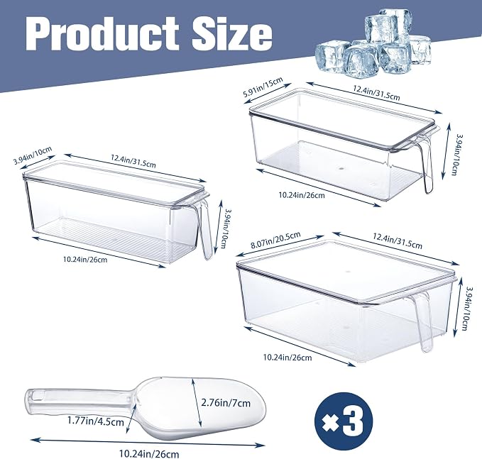 Havawish 3 Sets Ice Storage Bin - Image 2