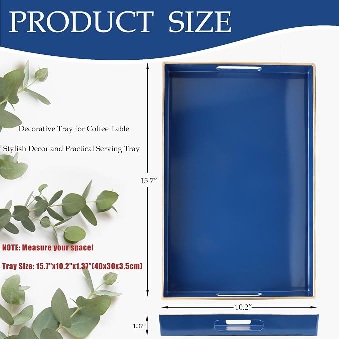 Spsyrine Blue Decorative Serving Tray - Image 3