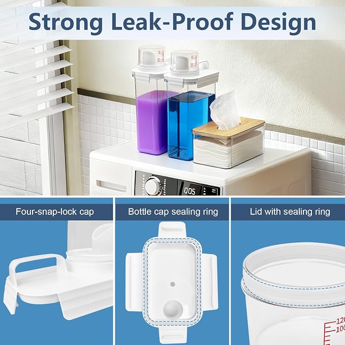 2+1 Pack Laundry Detergent Dispenser and Dryer Sheet Holder Set, 78 oz Laundry - Image 4
