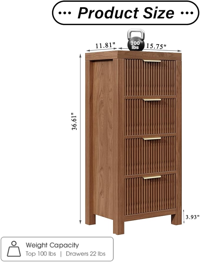Mid-Century Modern Tall Wooden Dresser - Image 2