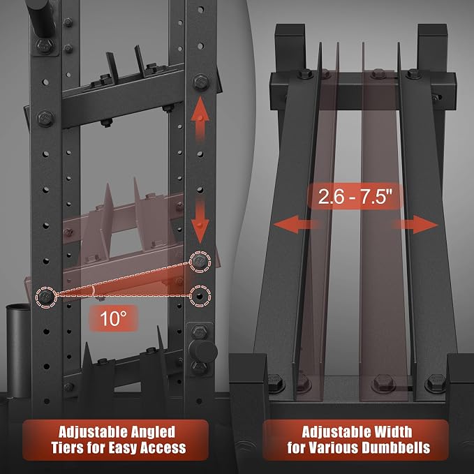 3-Tier Dumbbell Rack, 1100LB Capacity Adjustable Weight Rack - Image 4