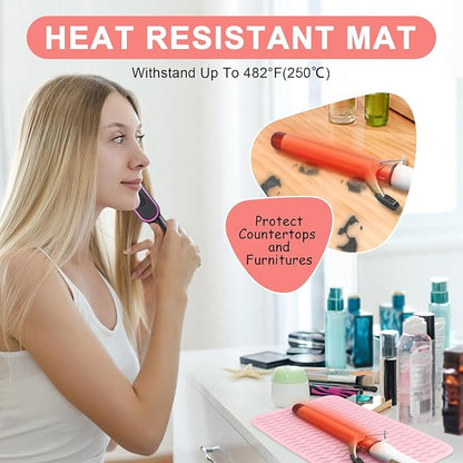 Plus Size Silicone Heat Resistant Mat, Portable Travel Hot Tools Pad Cover - Image 2