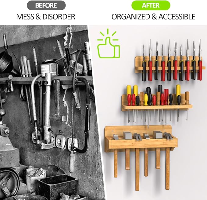Wall Mounted Screwdriver Organizer, Hammer Rack and Pliers Holder - Image 2
