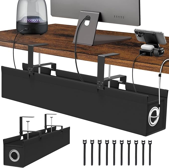 Under Desk Cable Management Tray No Drill, 30 Inch Cord Organizer by Unknown
