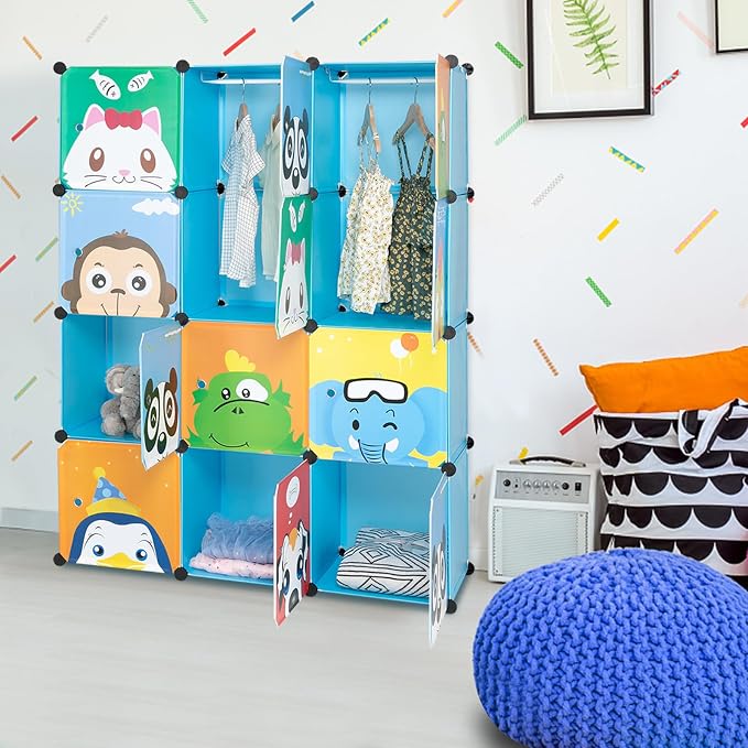 Cubes Storage Organizer, 12-Cube Plastic DIY Cabinet Clothes Wardrobe Closet - Image 2