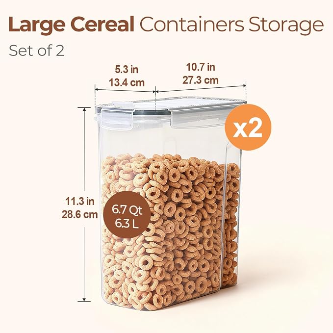 ComSaf 6.7Qt Cereal Storage Container Set of 2 - Image 3
