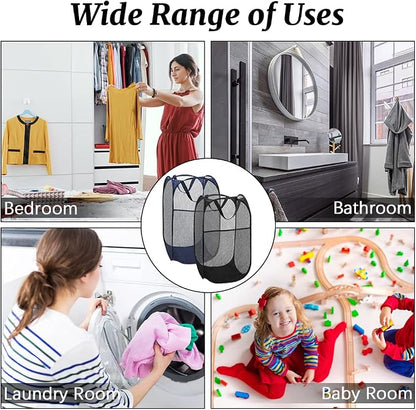 4Pcs Mesh Pop Up Laundry Hamper, FHDUSRYO Foldable Pop Up Hamper, Collapsible - Image 5