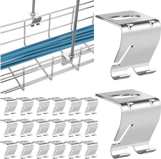 20 Pcs Wire Mesh Cable Tray Ceiling Hanging Hook, Basket Tray Ceiling Support by Shimeyao