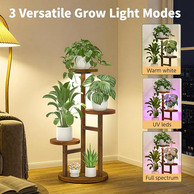 LASZOLA 3 Tiered Wood Plant Stand Indoor Corner - Image 5