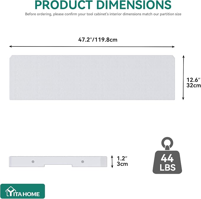 YITAHOME 35 Cuft Resin Storage Shed Shelves, 47 in x 12.6 in Space-Saving - Image 7