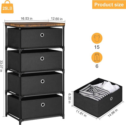 HAITRAL Fabric Storage Chest, Drawer Clothes Organizer - Image 3