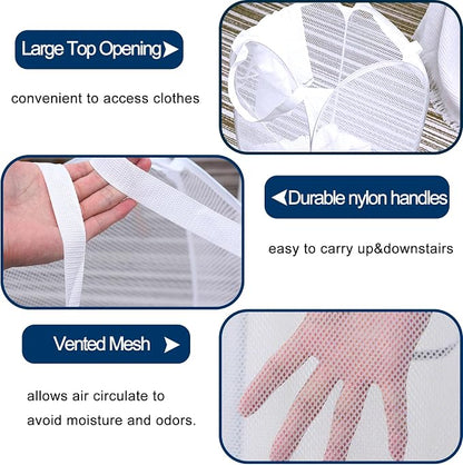 2 Pack Mesh Pop Up Laundry Baskets, Collapsible Laundry Hampers, Foldable - Image 3
