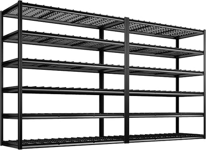 REIBII 60" W Garage Shelving, 3000LBS Storage Shelves, 6 Tier Heavy Duty by REIBII
