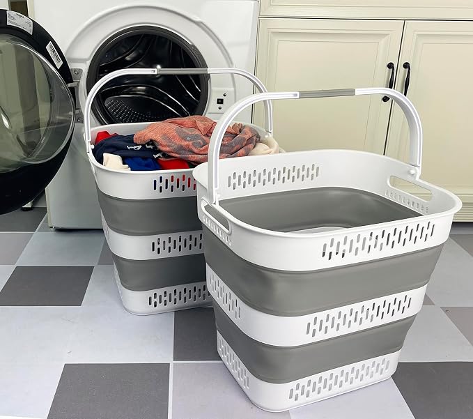 SAMMART 40L Collapsible Plastic Laundry Basket - Image 3