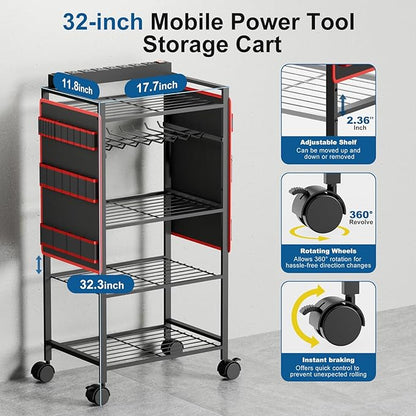 5-Tier Power Tool Organizer Cart - Image 4