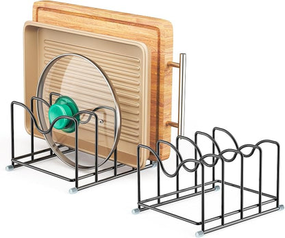 Pot Lid Organizer Rack, 1.6in Wide Cutting Board Organizer by PLUVON