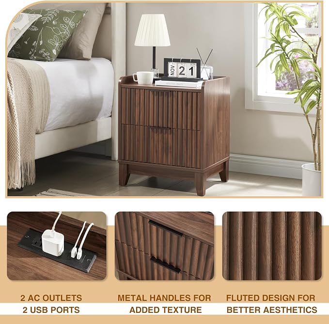 Wnutrees Fluted Nightstand - Image 5