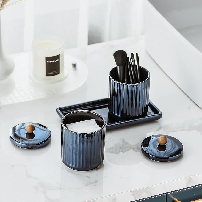 Qtip Holder Bathroom Set with Tray - Image 4