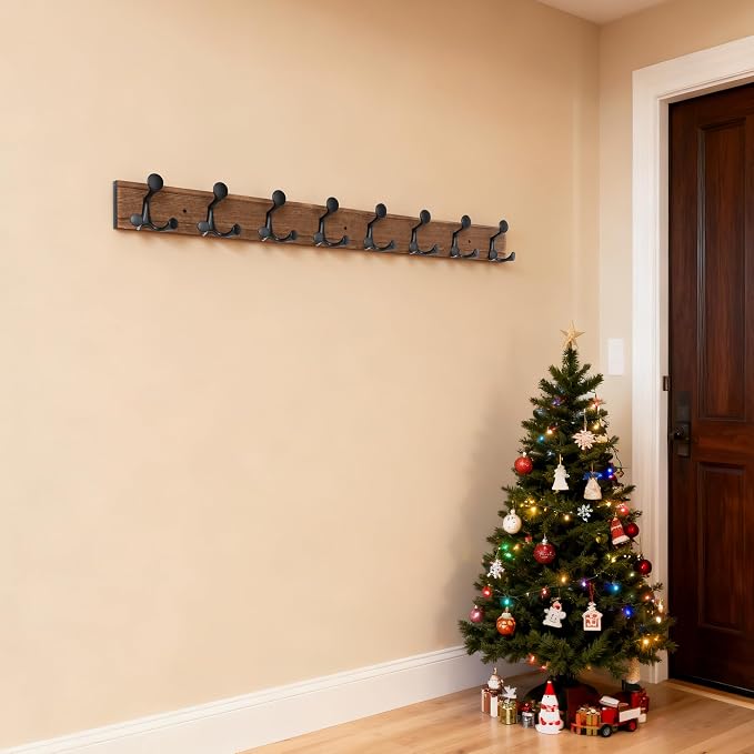 SKOLOO 43-Inch Wood Coat Rack Wall Mount - Image 5