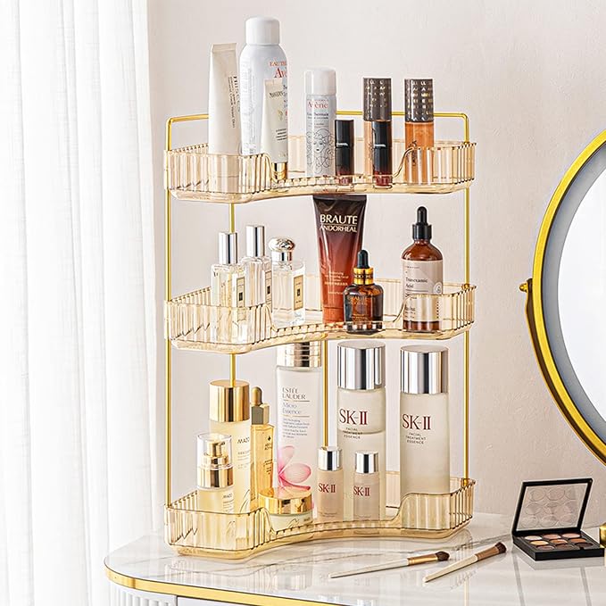 3-Tier Corner Bathroom Counter Organizer – Classic Storage Shelf by SHUANGQING