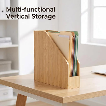 2 Pack Bamboo Magazine Holder Wood Magazine File Holder | Frames Document - Image 6