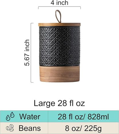 Miamolo Ceramic Jar with Lid, Airtight Coffee Container, Kitchen Food Storage - Image 3