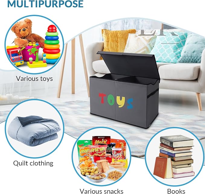 YOLOXO Toy Box Chest, Collapsible Sturdy Storage Bins - Image 5
