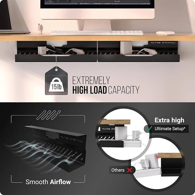 Under Desk Cable Management Tray no Drill – Wire Management - Image 4