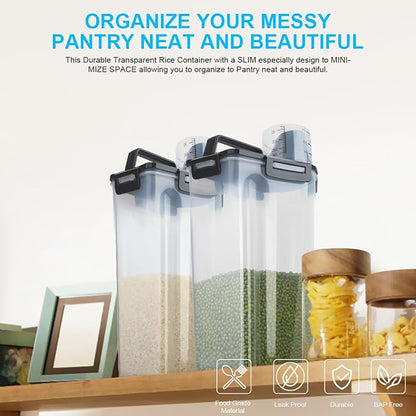 Uppetly Rice Airtight Dry Food Storage Containers, BPA Free Plastic Storage Bin - Image 6